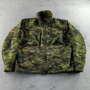 Vintage Canadian Military Combat Fleece Jacket Mens 48 Green CADPAT Camo Zip